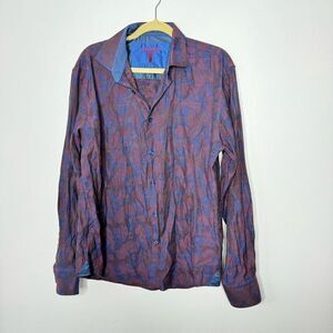 visconti black button down shirt size large